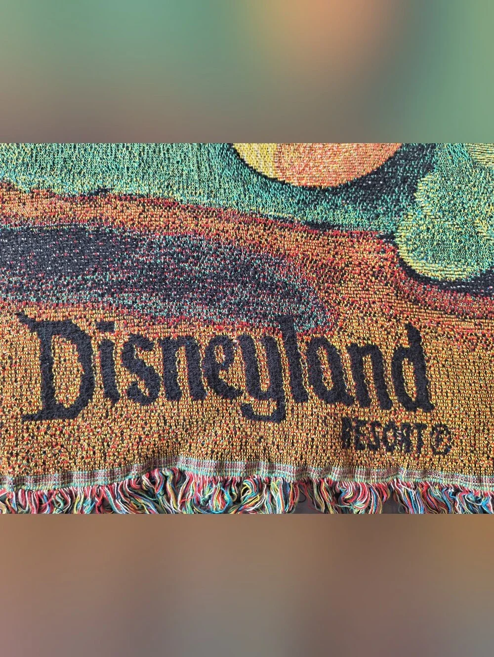 Vintage Disneyland Resort Mickey & Minnie Mouse Picnic Woven Tapestry Blanket